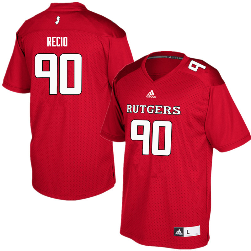 Men #90 Freddie Recio Rutgers Scarlet Knights College Football Jerseys Sale-Red